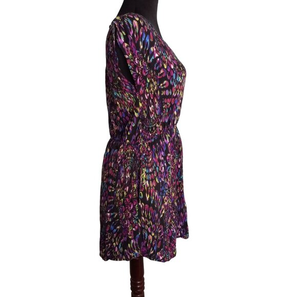 Delias Size M Dress Womens Mini Multicolor Rayon Sleeveless Tunic Pockets - Picture 4 of 9